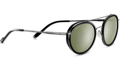 Serengeti Geary Shiny Black Acetate with Shiny Dark Gunmetal