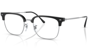 Ray-Ban New Clubmaster 7216 Black on Silver Prescription Glasses 2000